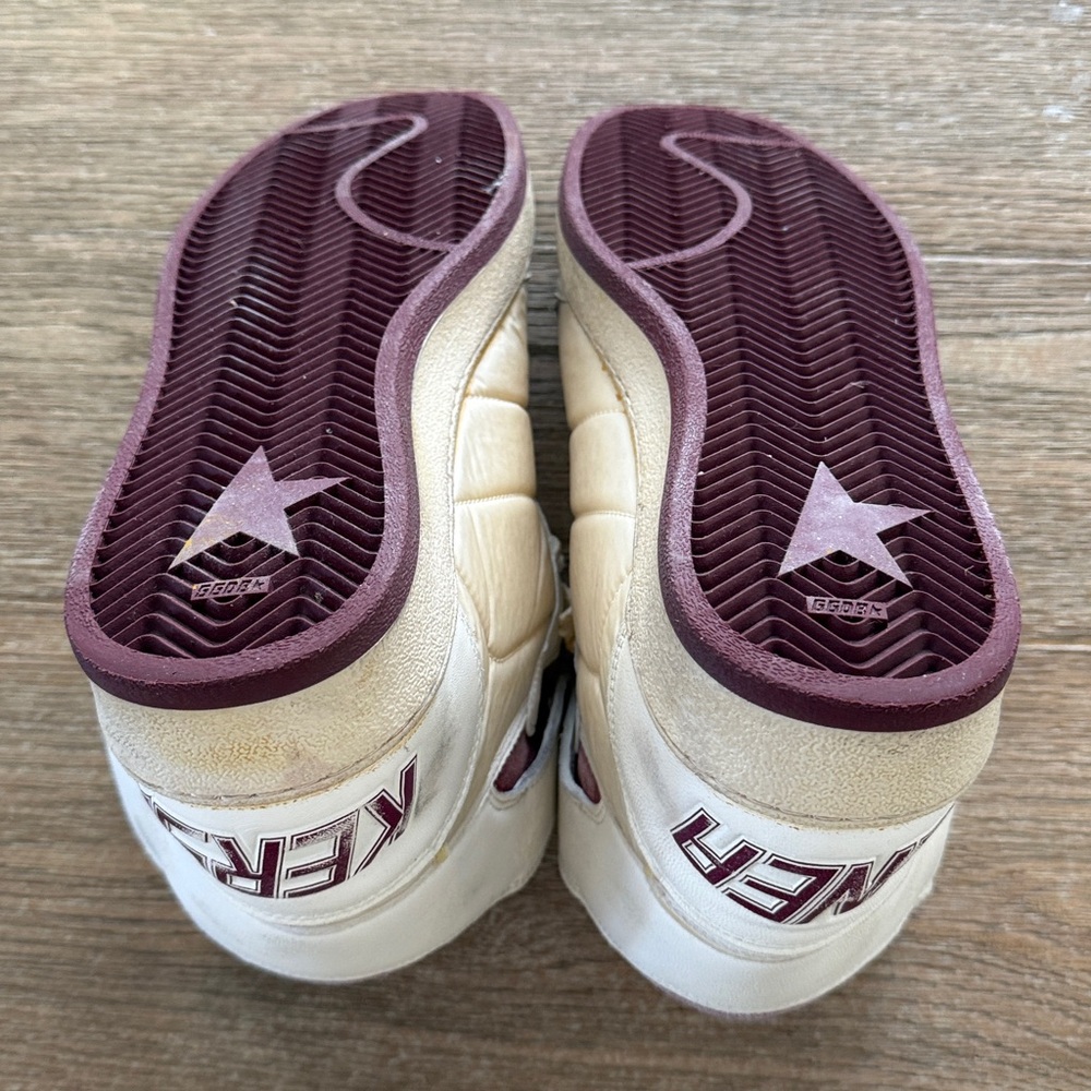 Golden Goose Men's High-Top Sneakers - Beige and Burgundy - Picture 9 of 10